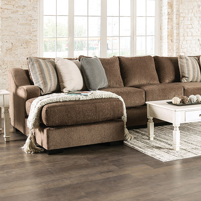 Furniture Of America Farringdon Sectional SM1122 Brown Transitional - sofafair.com