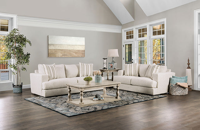 Furniture Of America Flintshire Loveseat SM1210-LV Beige Transitional - sofafair.com