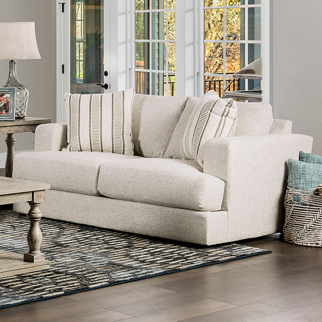 Furniture Of America Flintshire Loveseat SM1210-LV Beige Transitional - sofafair.com