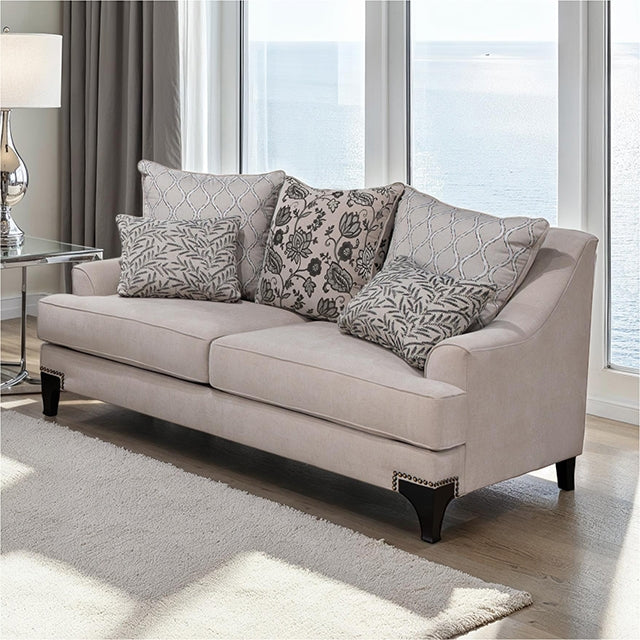 Furniture Of America Lowell Loveseat SM2201TP-LV Taupe Transitional - sofafair.com