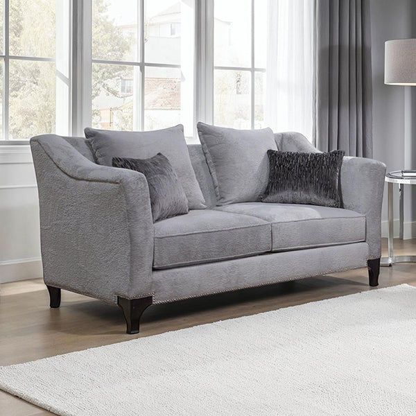 Furniture Of America Goshen Loveseat SM2294LG-LV Light Gray Transitional - sofafair.com