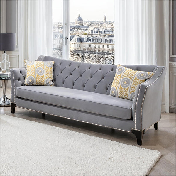 Furniture Of America Wilmette Sofa SM2296GY-SF Gray Transitional - sofafair.com