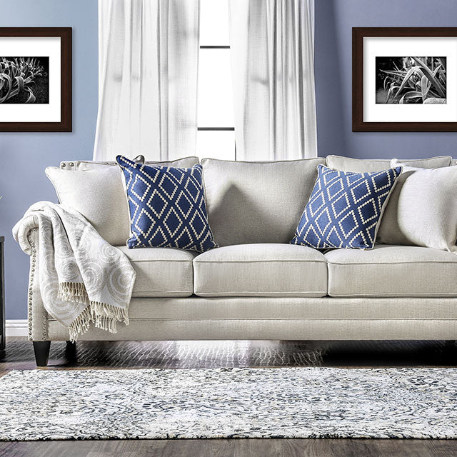 Furniture Of America Giovanni Sofa SM2672-SF Beige/Blue Transitional - sofafair.com