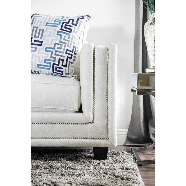 Furniture Of America Ilse Love Seat SM2675-LV Off-White/Blue Contemporary - sofafair.com