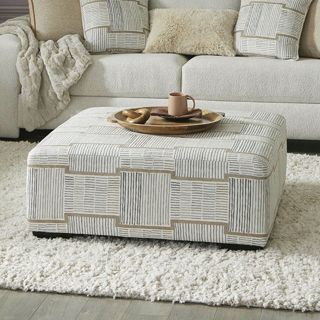 Furniture Of America Cochrane Ottoman SM5120-OT Beige Contemporary - sofafair.com