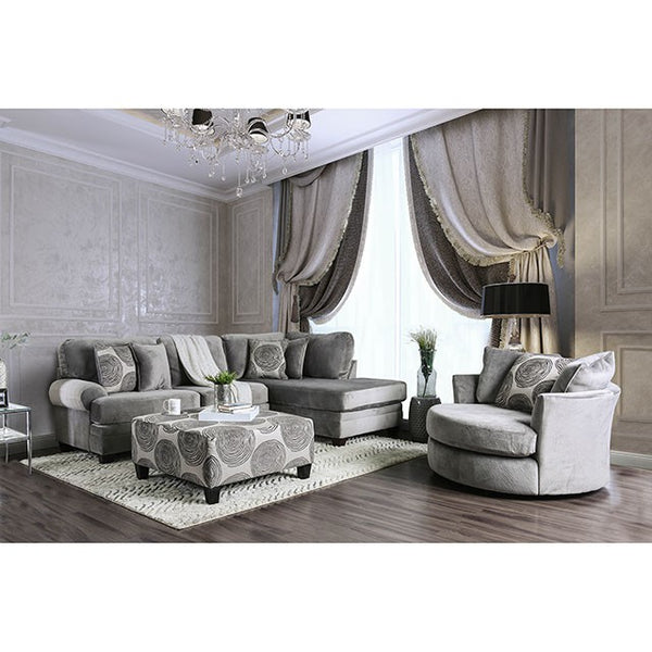 Furniture Of America Bonaventura Sectional SM5143GY Gray Transitional - sofafair.com