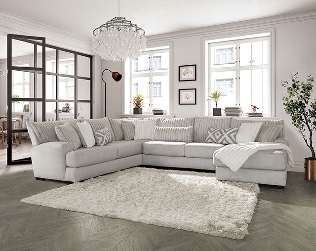 Furniture Of America Hermiston Sectional SM5171 Gray Transitional - sofafair.com