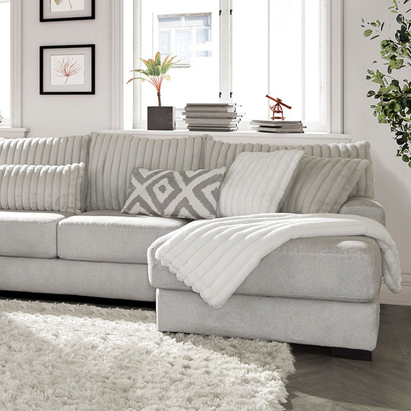 Furniture Of America Hermiston Sectional SM5171 Gray Transitional - sofafair.com