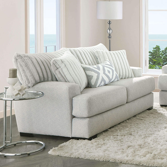 Furniture Of America Hermilly Loveseat SM5177-LV Beige Transitional - sofafair.com