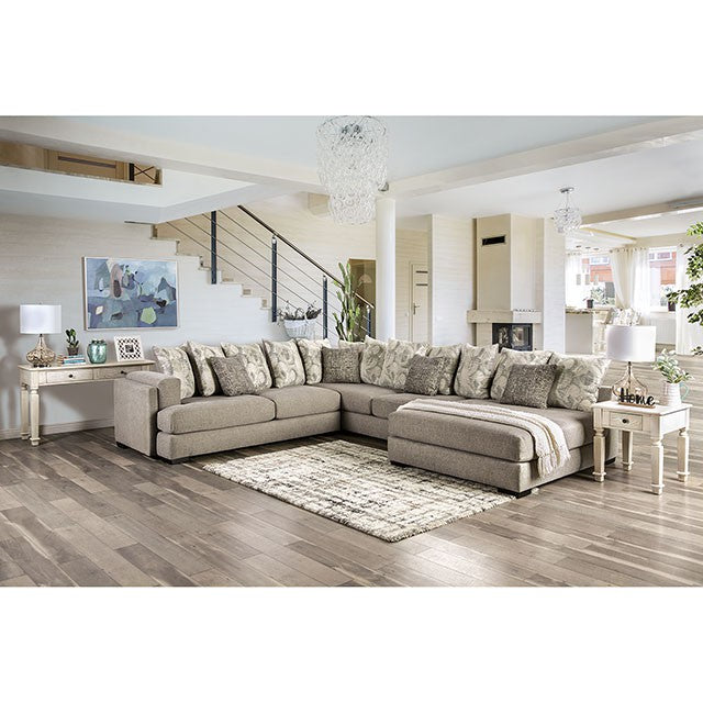 Furniture Of America Angelia Sectional SM5182 Light Gray Transitional - sofafair.com