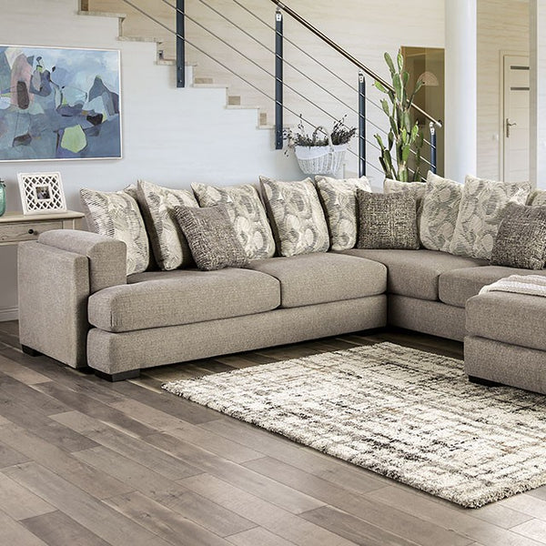 Furniture Of America Angelia Sectional SM5182 Light Gray Transitional - sofafair.com