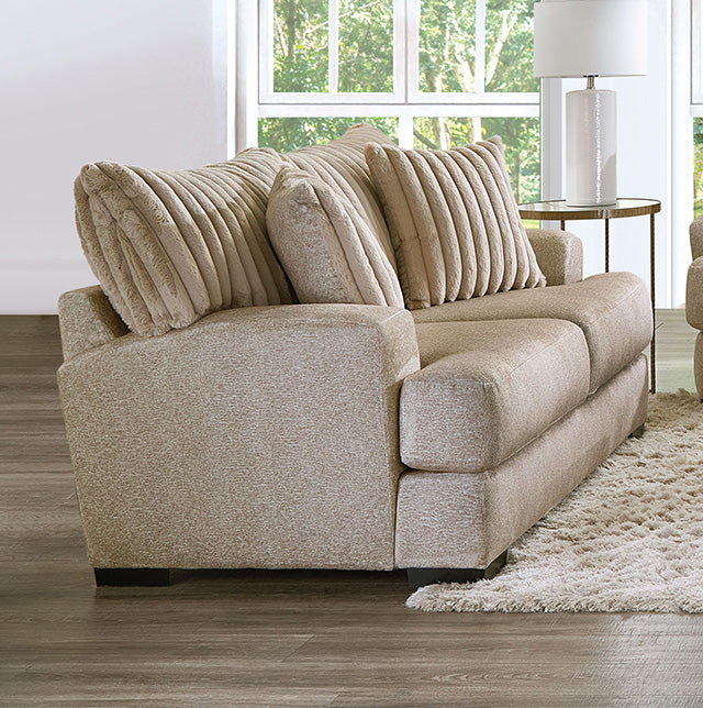 Furniture Of America Loughlin Loveseat SM5193-LV Light Brown Transitional - sofafair.com