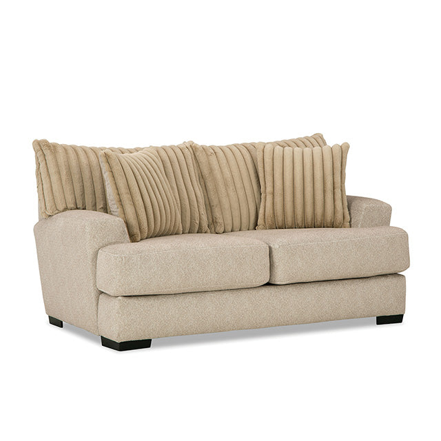 Furniture Of America Loughlin Loveseat SM5193-LV Light Brown Transitional - sofafair.com