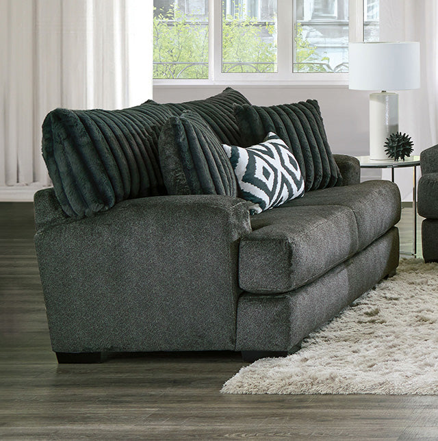 Furniture Of America Loughlin Loveseat SM5195-LV Gun Metal Transitional - sofafair.com