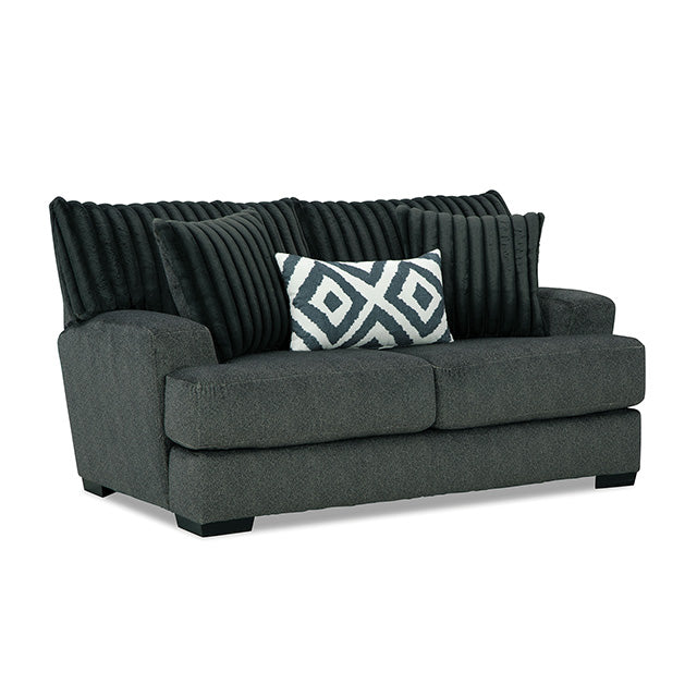 Furniture Of America Loughlin Loveseat SM5195-LV Gun Metal Transitional - sofafair.com