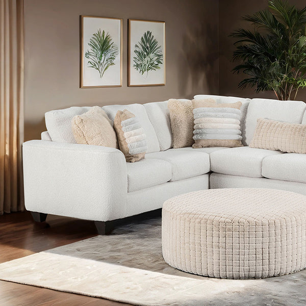 Furniture Of America Iroquois Sectional SM5197-SECT Cream/Tan Transitional - sofafair.com