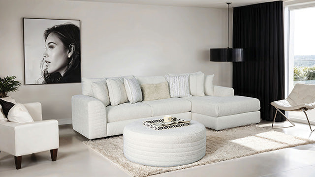 Furniture Of America Newberg Sectional SM5198-SECT Ivory Transitional - sofafair.com