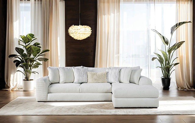 Furniture Of America Newberg Sectional SM5198-SECT Ivory Transitional - sofafair.com