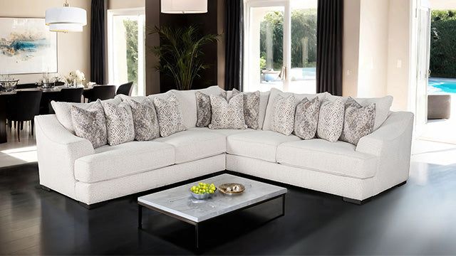 Furniture Of America Moorpark Sectional SM6092-SECT Off-White Contemporary - sofafair.com