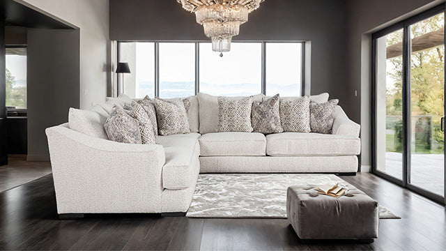 Furniture Of America Moorpark Sectional SM6092-SECT Off-White Contemporary - sofafair.com