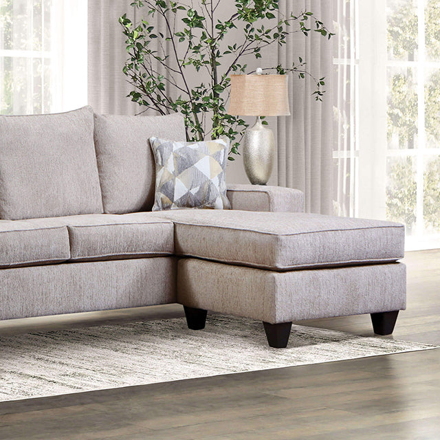 Furniture Of America Kesgrave Sectional SM7334 Beige Contemporary - sofafair.com