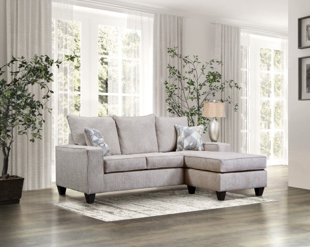 Furniture Of America Kesgrave Sectional SM7334 Beige Contemporary - sofafair.com