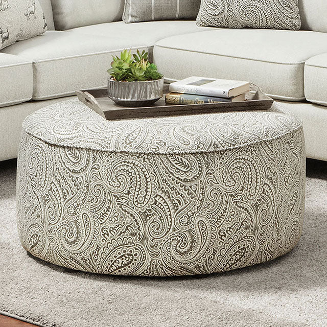 Furniture Of America Pocklington Ottoman SM8188-OT Paisley Multi Transitional - sofafair.com