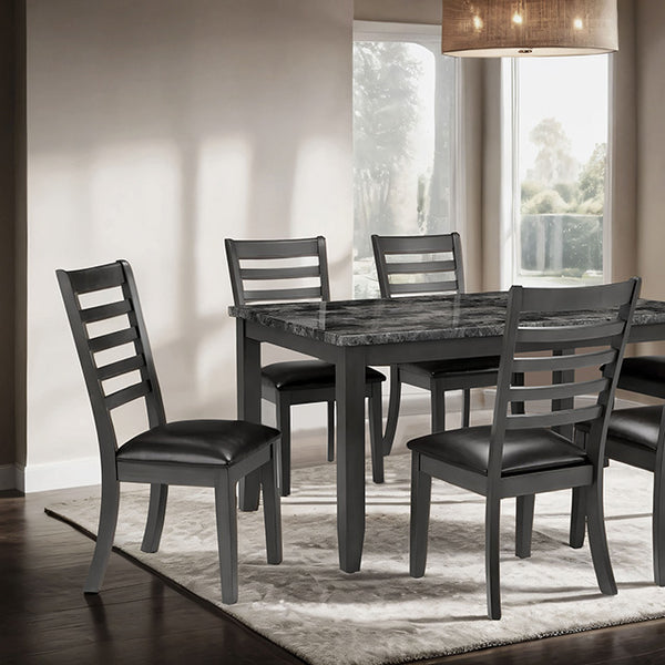 Furniture Of America Adia 7 Pc. Dinning Table Set TM3110T-7PK Dark Gray Transitional - sofafair.com