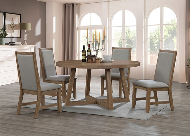 Furniture Of America Everett 5 Pc. Round Table Dining Set TM3111T-5PC Rustic Brown Contemporary - sofafair.com