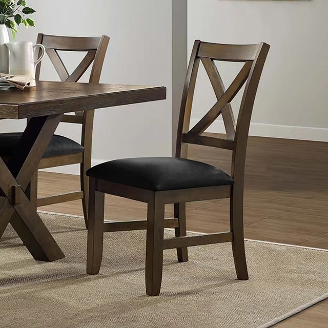 Furniture Of America Murray 7 Pc. Dining Set TM3114T-7PC-BK Brown/Black Contemporary - sofafair.com