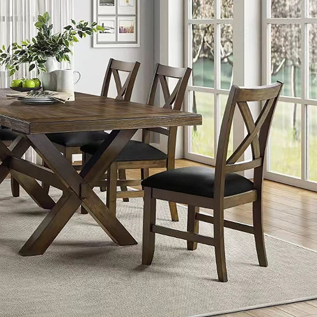 Furniture Of America Murray 7 Pc. Dining Set TM3114T-7PC-BK Brown/Black Contemporary - sofafair.com