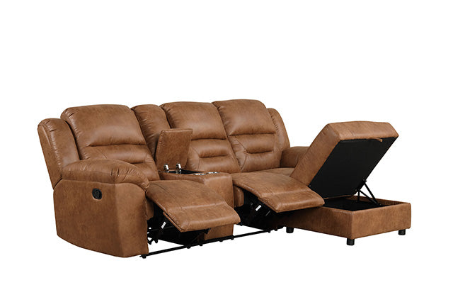 Furniture Of America Septimus Sectional TM6028BR-SECT Saddle Brown Contemporary - sofafair.com