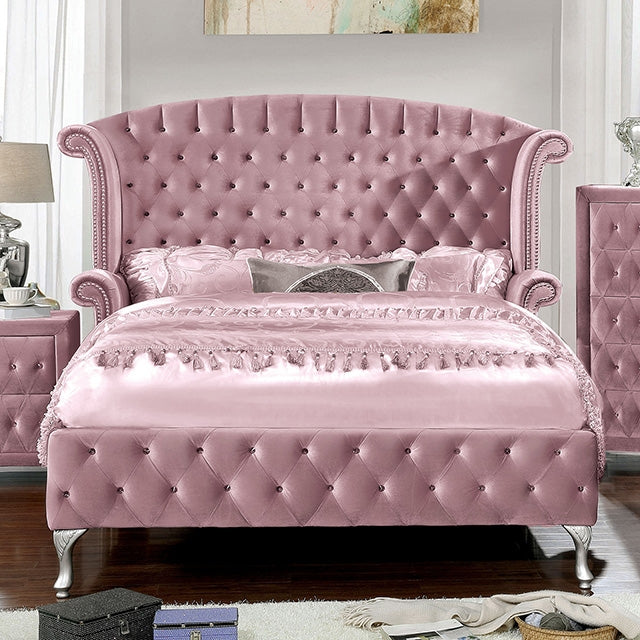 Furniture Of America Alzir Queen Bed TM7150PK Pink Glam - sofafair.com