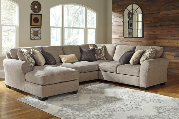 Pantomine 4-Piece Sectional with Chaise 39122S2 Brown/Beige Contemporary Stationary Sectionals By AFI - sofafair.com
