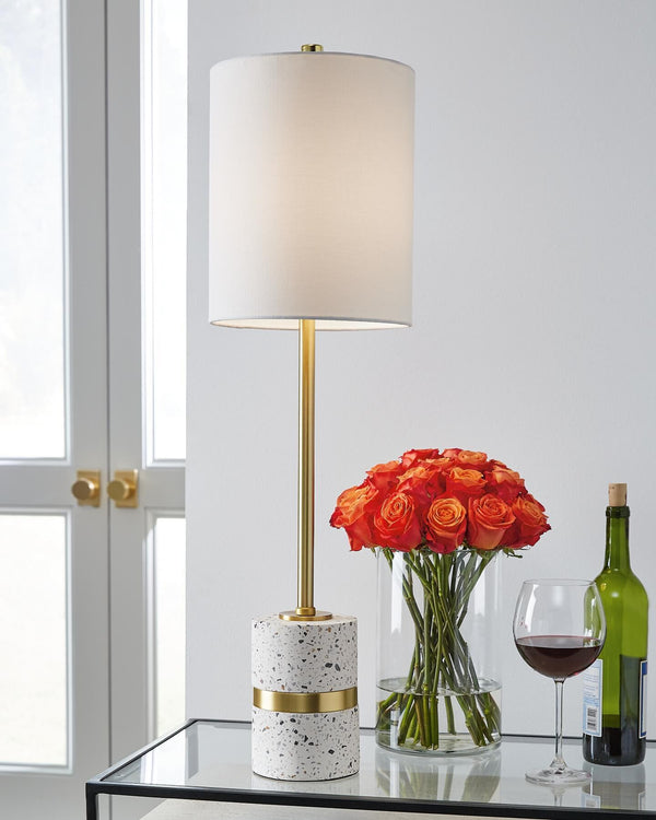 Maywick Table Lamp L235674 White Contemporary Desk Lamps By Ashley - sofafair.com