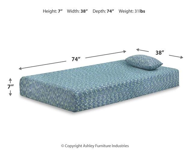 iKidz Blue Twin Mattress and Pillow M65811 Blue Traditional Memory Foam Mattress By Ashley - sofafair.com