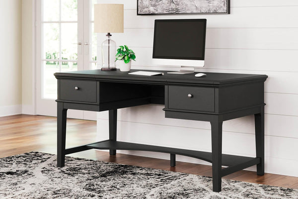 Beckincreek 60" Home Office Desk H778-26 Black/Gray Traditional Desks By Ashley - sofafair.com
