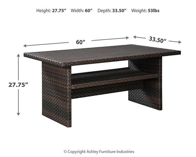 Easy Isle Multi-Use Table P455-625 Black/Gray Contemporary Outdoor Dining Table By Ashley - sofafair.com