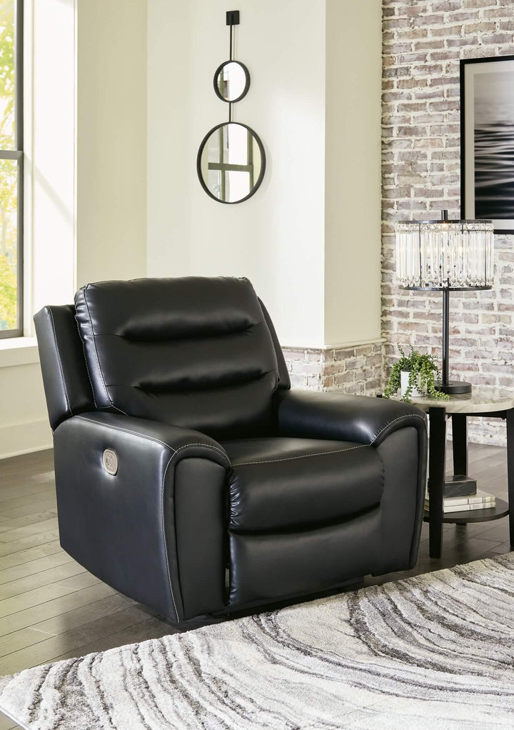 Warlin Power Recliner 6110513 Black/Gray Contemporary Motion Upholstery By Ashley - sofafair.com