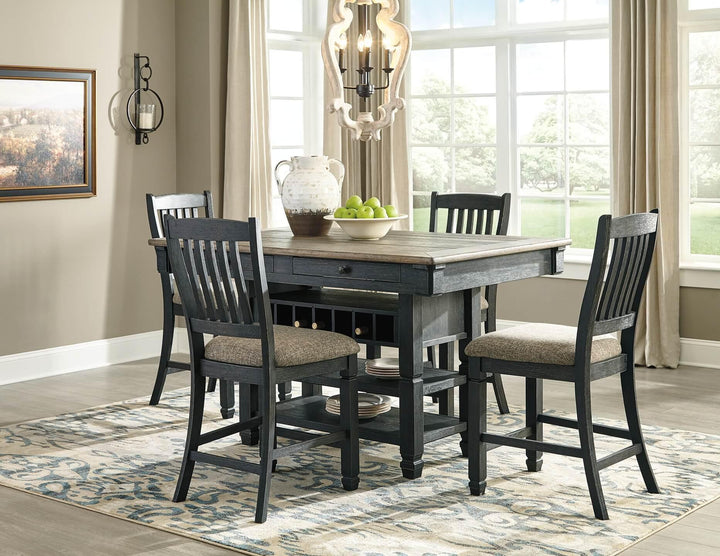 Tyler Creek Counter Height Bar Stool D736-124 Black/Gray Casual Barstool By Ashley - sofafair.com