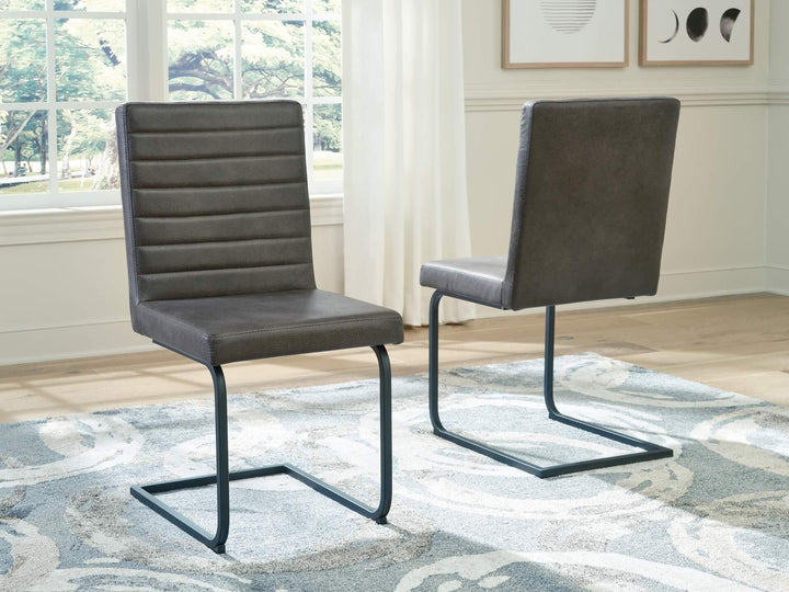 D449-02X2 Black/Gray Contemporary Strumford Dining Chair (Set of 2) By Ashley - sofafair.com