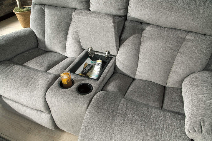 Mitchiner Reclining Sofa and Loveseat 76204U1 Black/Gray Contemporary Motion Upholstery Package By Ashley - sofafair.com