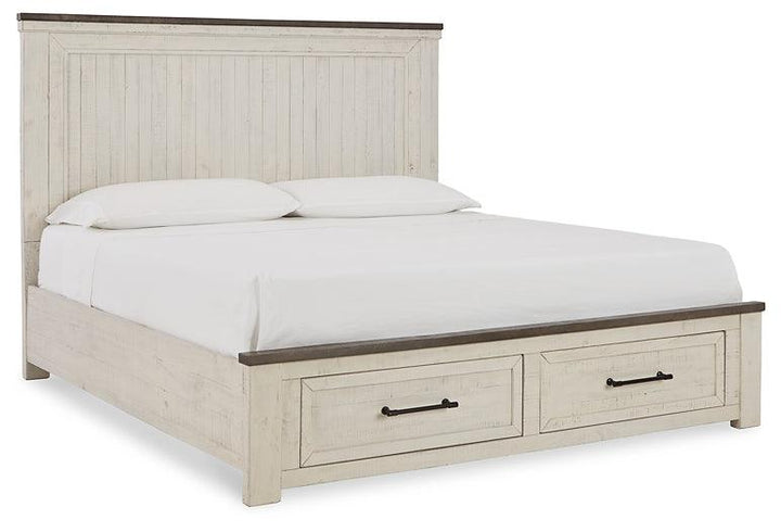 Brewgan King Panel Storage Bed B784B4 White Casual Master Beds By Ashley - sofafair.com
