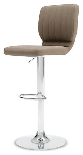 Pollzen Bar Height Bar Stool D121-130 Brown/Beige Contemporary Barstool By Ashley - sofafair.com