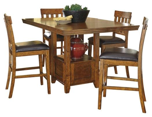 Ralene Counter Height Dining Table and 4 Barstools D594D1 Brown/Beige Casual Dining Package By Ashley - sofafair.com