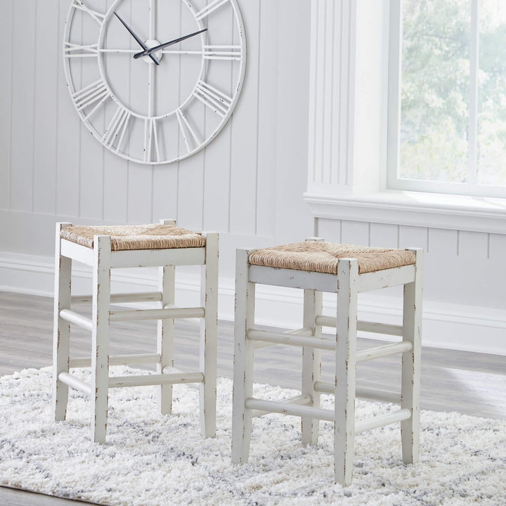 Mirimyn Counter Height Bar Stool (Set of 2) D508-224X2 White Casual Barstool By Ashley - sofafair.com