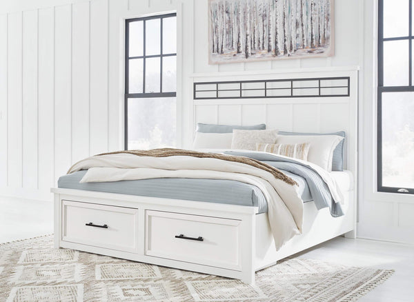 Ashbryn California King Panel Storage Bed B844B5 White Casual Master Beds By Ashley - sofafair.com