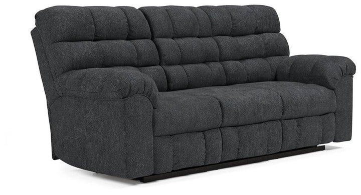 Wilhurst Reclining Sofa with Drop Down Table 5540389 Blue Contemporary Motion Sectionals By Ashley - sofafair.com