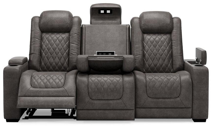 HyllMont Power Reclining Sofa 9300315 Black/Gray Contemporary Motion Sectionals By Ashley - sofafair.com