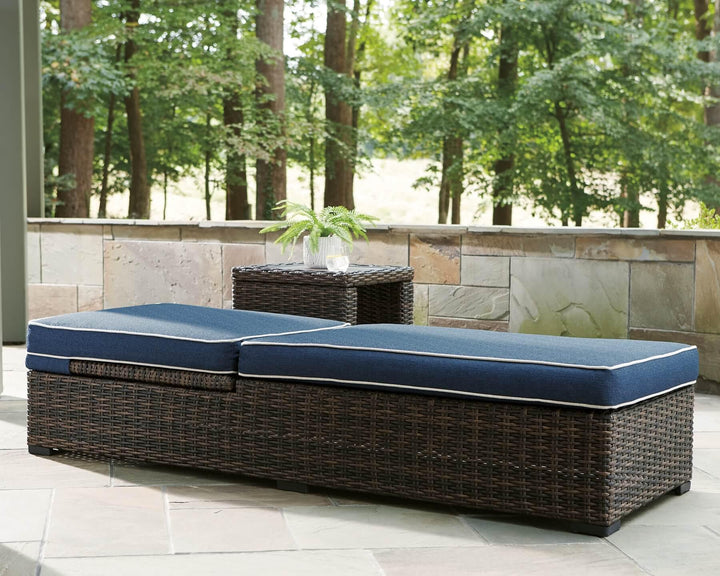 Grasson Lane Chaise Lounge with Cushion P783-815 Blue Contemporary Outdoor Chaise-Lounge By Ashley - sofafair.com